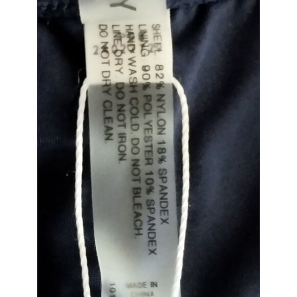 Yonique Blue Mid-Waist Swim Shorts Elastic Waist Tankini Bottoms Size Medium - Picture 6 of 7